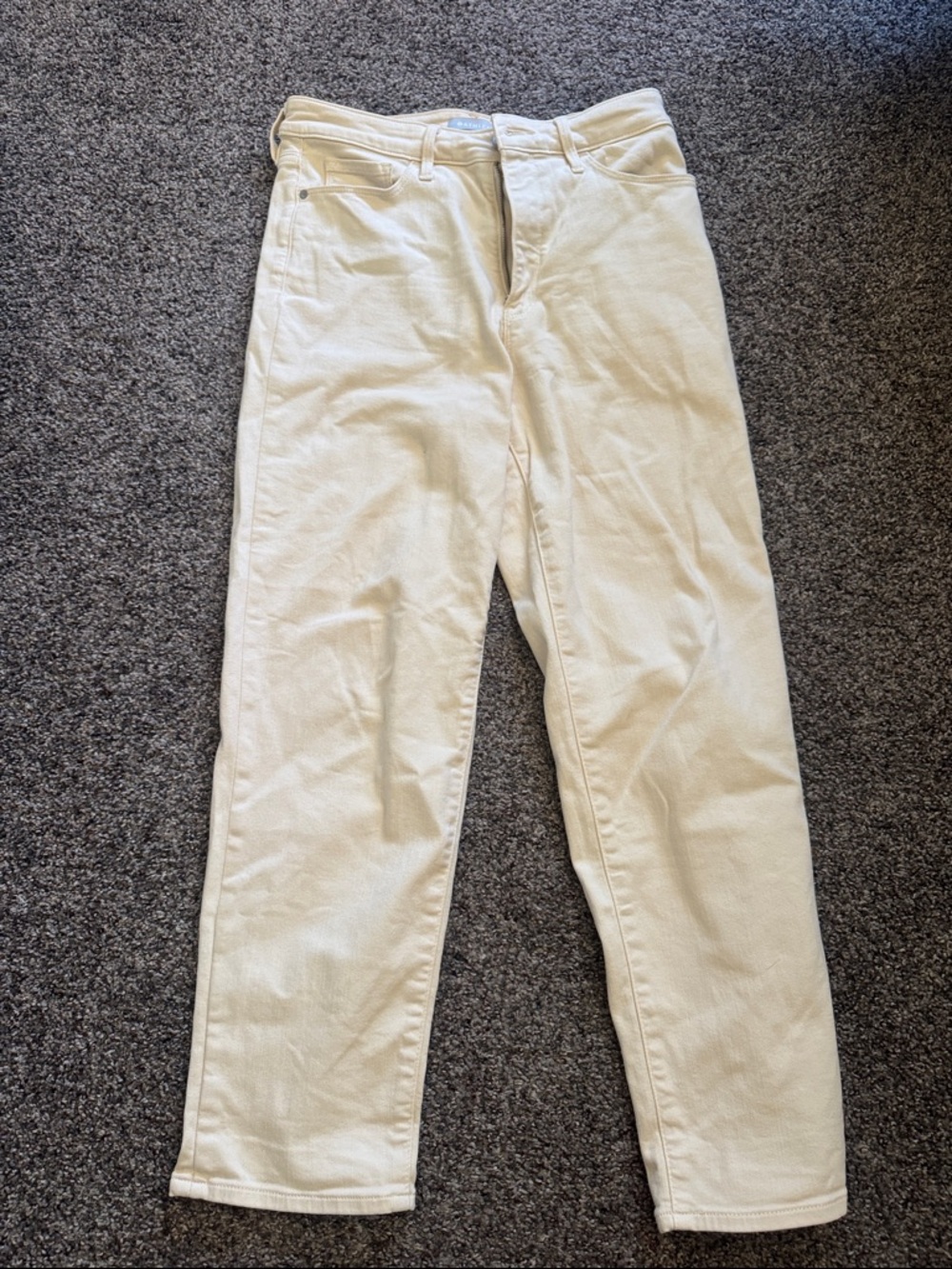 Athleta Women's Cream Sculptek Straight-Leg Jeans sz 8